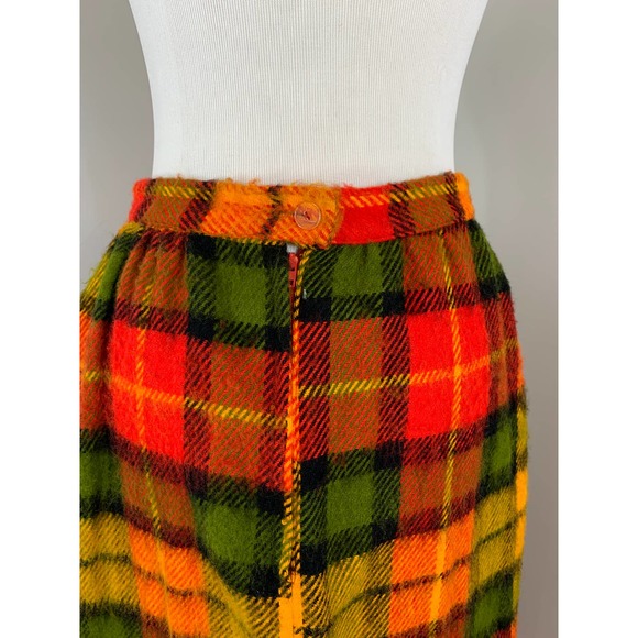 Vintage 70s Maxi Skirt Buffalo Check Plaid Tartan Fall Winter Grunge Punk Indie - Picture 10 of 12